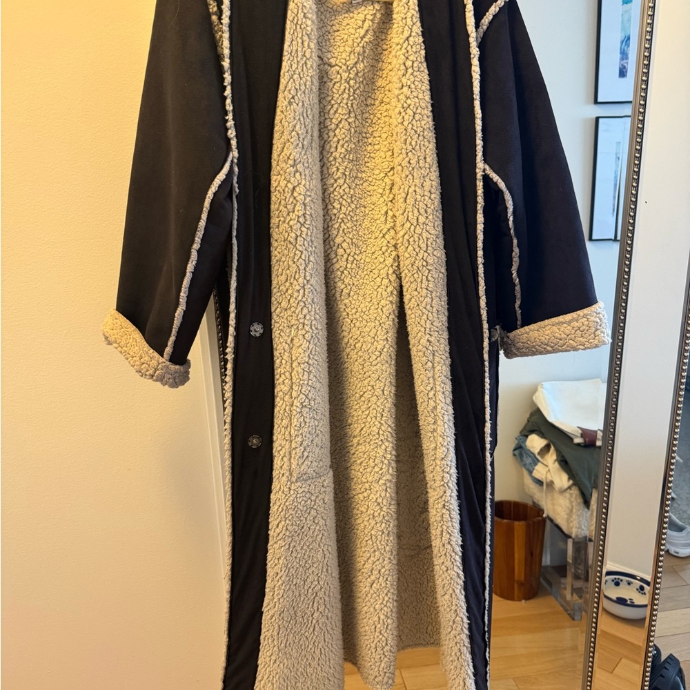 Johnny Was Black and Cream Teddy Jacket